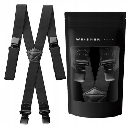 WEISNER X Black | ELEGANCKIE SZEROKIE SZELKI DO SPODNI GARNITURU NA na Arena.pl