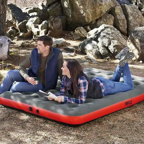 Materac dmuchany 203x152x22cm Roll&Relax Bestway 67703 z torbą pompującą na Arena.pl