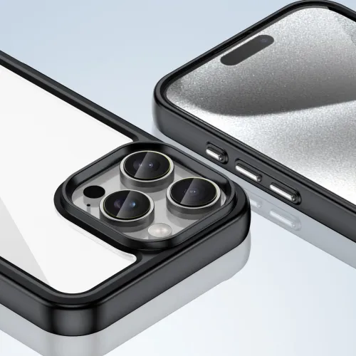 etui outer space case z żelową ramką do iphone 16 pro max - czarne na Arena.pl