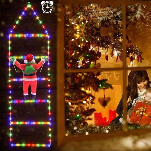 6 drabin Święty Mikołaj Na Drabinie Dekoracja Świąteczna Ozdoba LED Z Timer na Arena.pl