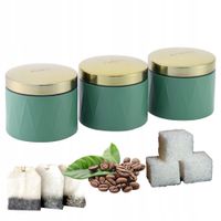 ZESTAW POJEMNIKÓW KOMPLET KAWA HERBATA CUKIER POJEMNIKI KAWA HERBATA CUKIER