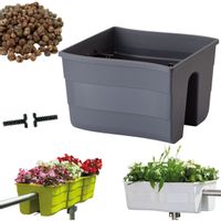 Skrzynka na balustradę Wave 30, Doniczka balkonowa + keramzyt 1l