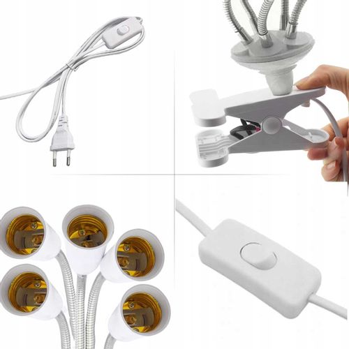 Uchwyt Do Żarówek Heckermann Bm-Td-50Cm Biały - 5 Głowice na Arena.pl