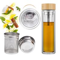 BUTELKA SZKLANA TERMICZNA Z ZAPARZACZEM FILTREM BIDON NA WODĘ KAMILLE