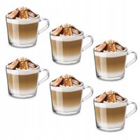 6x SZKLANE KUBKI DO KAWY szklanki do herbaty zestaw kubków Z UCHEM