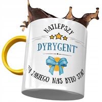 Kubek Żółty Dla Dyrygenta Najlepszy Dyrygent Z Nadrukiem Ze Zdjęciem