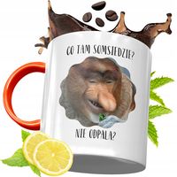 Kubek Pomarańczowy Śmieszny Janusz Nosacz Prezent Z Nadrukiem Ze Zdjęciem