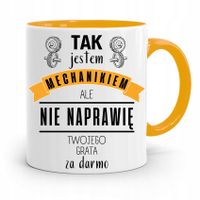 Kubek Żółty Dla Mechanika Tak Jestem Mechanikiem Z Nadrukiem Ze Zdjęciem