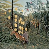 Plakat 20x20cm In a Tropical Forest, Rousseau Vintage do Salonu