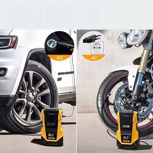 Kompresor Samochodowy 12V 230V Feegar Sprężarka Pompa Przenośna Do Kół Led na Arena.pl