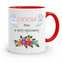 Kubek Czerwony Prezent Dla Cioci Wyluzowana Mama Z Nadrukiem Ze Zdjęciem