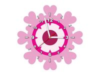 40X40CM ZEGAR RÓŻOWY KWIAT OBRAZ