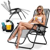 Leżak ogrodowy składany z poduszką Sofotel ChillWell szary