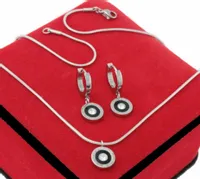 KOMPLET SREBRNY ŻMIJKA CZARNE OCZKO ZIRCONIA STAL 316 L