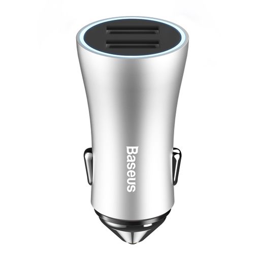 Ładowarka Samochodowa 2xUSB Baseus FastCharge 2.4A srebrny na Arena.pl