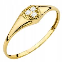 ZŁOTY PIERŚCIONEK Poszerzony 333 z CYRKONIĄ r.13