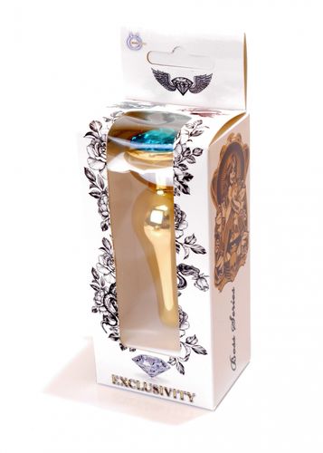 plug jewellery gold butt plug  light blue na Arena.pl