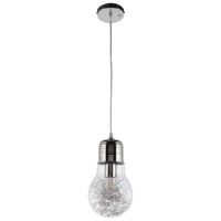 Lampa wisząca VEN 601/1 szklana żarówka bulb loft chrom przezroczysta