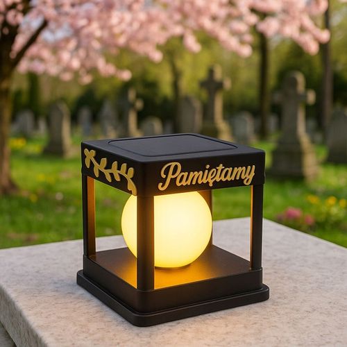 Znicz solarny LED wieczny lampion NA GRÓB statuetka CMENTARZ dekoracja na Arena.pl
