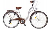 Rower Dallas City 26" 7spd - biały z brązem