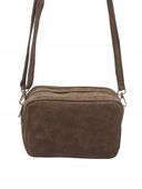 Laura Biaggi torebka listonoszka skóra naturalna zamsz jany brąz TS 66-6360