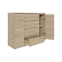 Komoda o szerokości 120cm z dwoma szafkami i 4 szufladami DĄB SONOMA