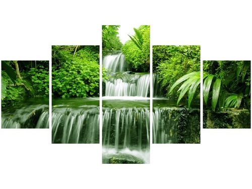 75CM 120 OBRAZ 5 ELEM WODOSPAD LESIE DESZCZOWYM ŚCIENNY DRUK na Arena.pl
