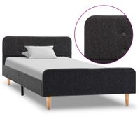 Rama łóżka, ciemnoszara, płótno konopne, 90 x 200 cm