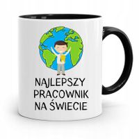 Dla Pracownika Kubek Czarny Najlepszy Na Świecie Z Nadrukiem Ze Zdjęciem