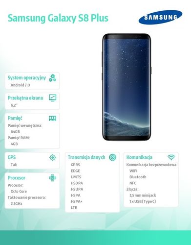 Samsung Smartfon Galaxy S8+ czarny na Arena.pl