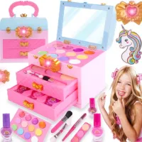 ZESTAW KOSMETYKÓW DO MAKIJAŻU W KUFERKU DLA DZIECI KOSMETYKI DZIEWCZYNKI
