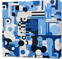 Obraz 70x70cm Niebieski Labirynt