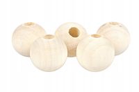 Drewniane korale kulki 12mm SUROWE Z OTWOREM decoupage MAKRAMA 10szt.