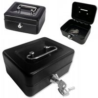 Metalowa kasetka na pieniądze na klucz sejf elegancka solidna funkcjonalna