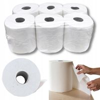 RĘCZNIK PAPIEROWY BIAŁY CELULOZA 6 sztuk x 100m BEZPYŁOWY WYDAJNY