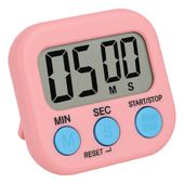 Minutnik stoper kuchenny na lodówkę magnes cyfrowy magnetyczny lcd różowy