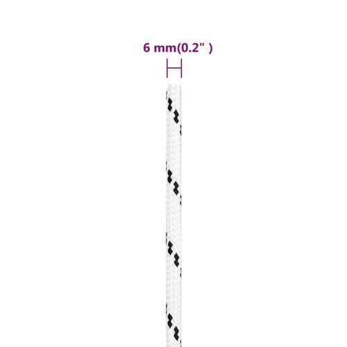 Pleciona linka żeglarska, biała, 6 mm x 100 m, poliester na Arena.pl