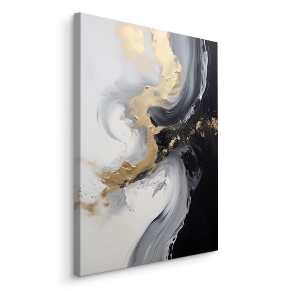 Obraz Ścienny Czarno-Biały MARMUR Nowoczesna Abstrakcja 30cm x 20cm zdjęcie 2