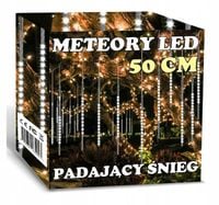 METEORYTY LAMPKI CHOINKOWE SOPLE LED 50CM 4,1m PADA ŚNIEG GIRLANDA mikołaj