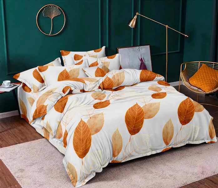 Pościel Satynowa 140X200 Złote Liście 2453 zdjęcie 2