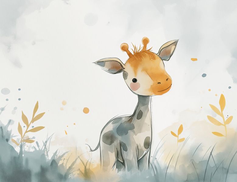 Plakat 65x50cm Mała Żyrafka zdjęcie 1