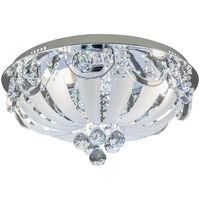 Okrągły plafon glamour DRS1066 8C crystals do jadalni chrom
