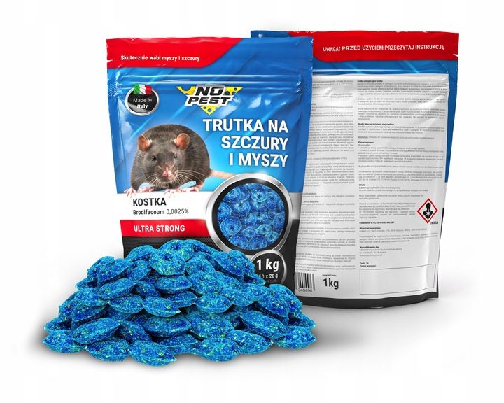 ULTRA MOCNA KOSTKA TRUTKA NA SZCZURY I MYSZY NO PEST BRODIFAKUM 1KG zdjęcie 9