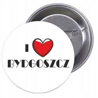Przypinki buttony I LOVE BYDGOSZCZ z grafiką