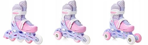 Rolki Wrotki Regulowane 3w1 RAVEN Loret Lila/Pink 34-37 Kółka LED na Arena.pl