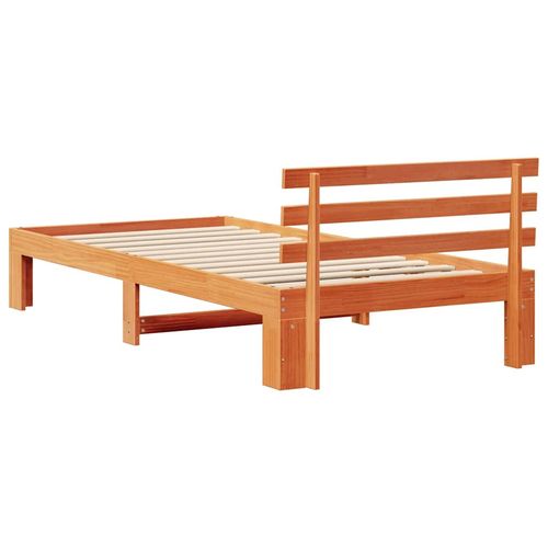 Stelaż Łóżka Sosnowego Brązowy Wosk Lite drewno Pojedynczy Trwały na Arena.pl