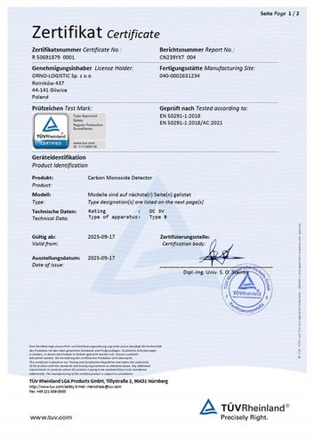 CZUJNIK CZADU TLENKU WĘGLA CZUJKA CO TERMOMETR CERTYFIKOWANY TUV + BATERIE na Arena.pl