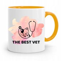Kubek Żółty Weterynarza The Best Vet Prezent Z Nadrukiem Ze Zdjęciem