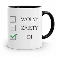 Dla Dja Muzyka Kubek Czarny Wolny Zajęty Dj Z Nadrukiem Ze Zdjęciem