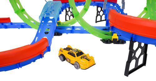 Ekstremalny Tor Wyścigowy Dla Dzieci 3+ Części Konstrukcyjne 74 El. + Autko na Arena.pl